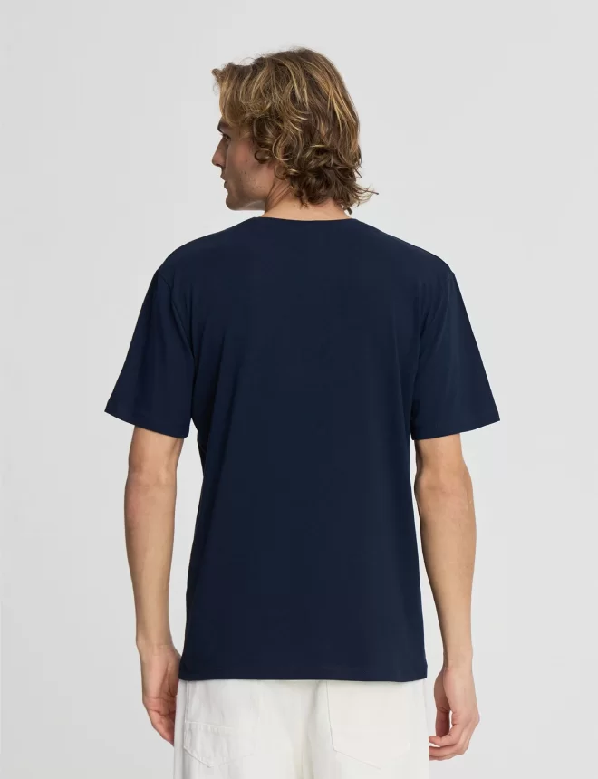 Slim Fit Solid T-Shirt - Navy Blue