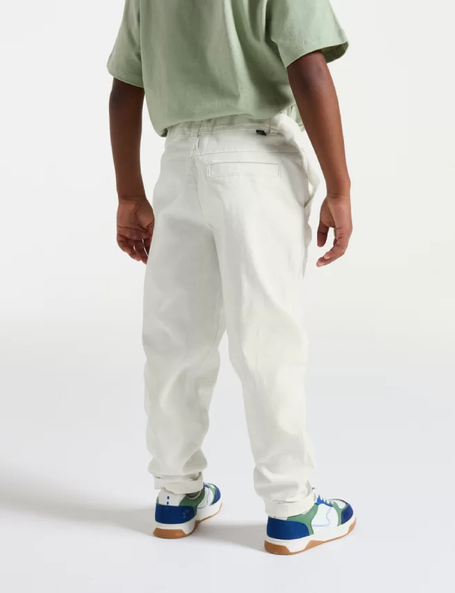 Boys' plain white chino trousers