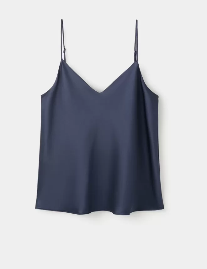 Satin camisole top with straps