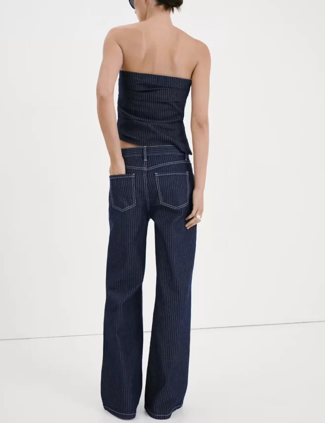 Straight-leg striped jeans