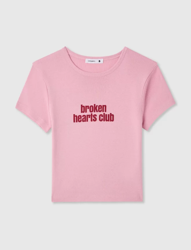 Cropped Graphic T-shirt – Pink